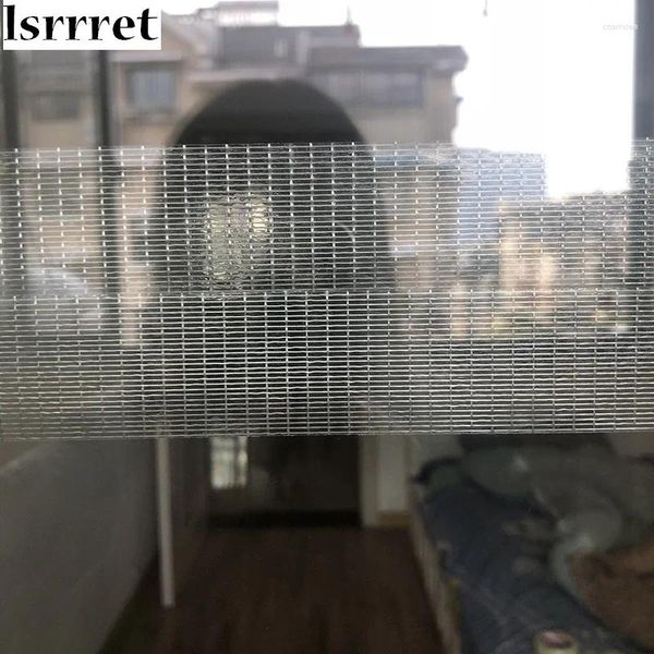 Fensteraufkleber LSRRRET 50 Meter/Rol Faserband Starker selbstklebender Glas Anti-Kollision Aufkleber Taille Line Film Grid Haushalt