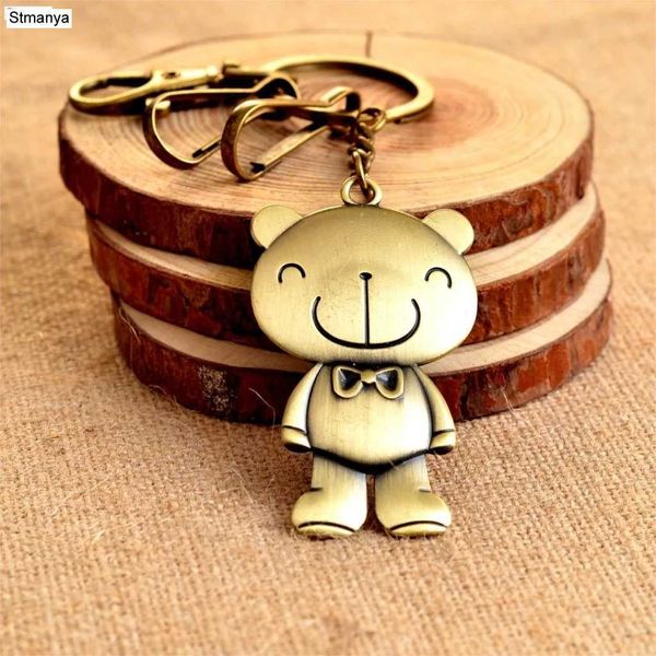 Клавианые кормеры Lanyards Teddy Bear Bear Chechain Hot Sale Bronze Metal Car Key Chain Bag Bag Saned For Man Women Gift #17220 Q240403