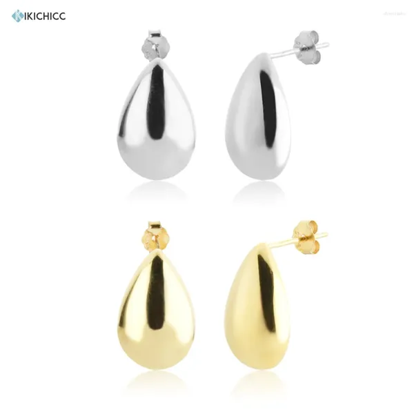 Gestüt Ohrringe Kikichicc 925 Sterling Silber Gold Wasser Oval Pure Ohrring Clips Piercing Pendientes 2024 Frauen Hochzeit Schmuck Geschenk