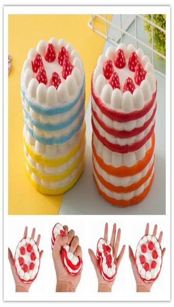 Squishy Cake Strawberry Perfume Cream Yellow Red Coffee Blue Toy Jumbo Decor Slow Rising Бесплатная доставка SLG 0031596379