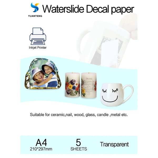 Papier (5 -Blätter/Los) A4 -Größe Tintenstrahlwasserabschließungspapier transparent/klarer Farbwasser -Aufkleber Papier benötigen Sprühprobe für den Test