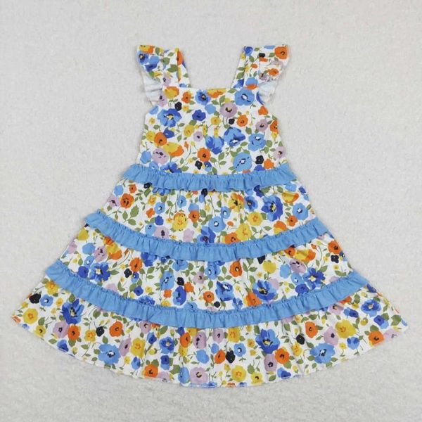 Girl Dresses baby Short Skirt Girl Girl Dress Summer Flowers Flower per bambini Manica