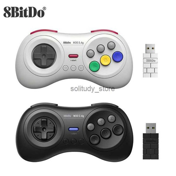 Controladores de jogo Joysticks 8bitdo M30 2.4G Sem fio controlador de jogos de tabuleiro Joystick Adequado para Sega Genesis Mini e Mega Drive Mini Acessórios de jogo Q240407