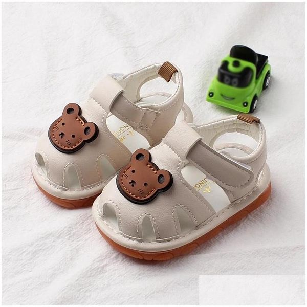 Sandali simpatici cartoni animati baby neonaio per bambini ragazza a colori solidi scarpe anti-slip scarpe da bambino piatti da spiaggia 0-12 m consegna di caduta di maternità otcet