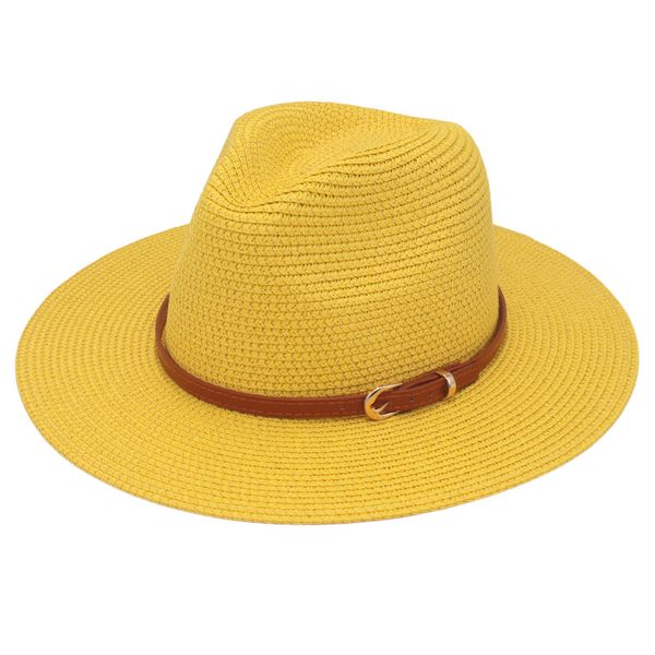 Primavera estate unisex a colore solido panama piccolo cappello con fibbro top blish casual pieghevole gallone con cappello fedora da donna berretto da sole