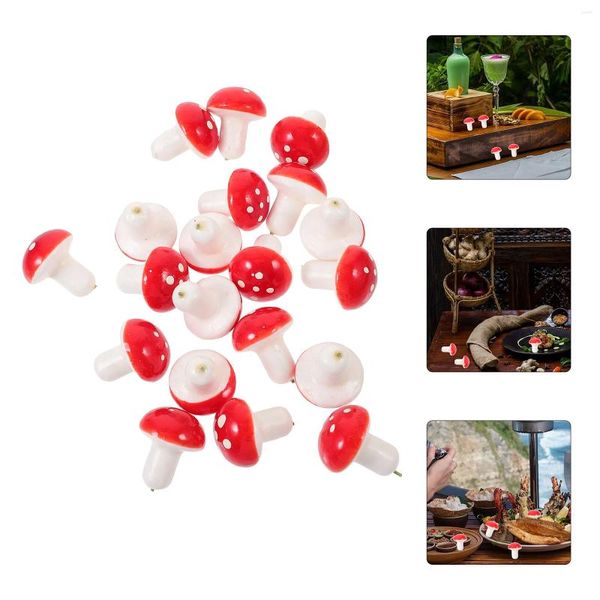 Flores decorativas 20 PCs Toys de cogumelos pequenos falsos simulados PO Modelo de Prop Facion Supplies Kids Supplies Interessor