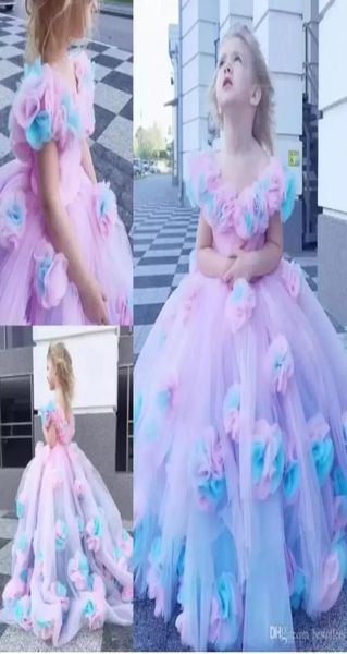 Nuovo colorato 2022 Flower Girl Dresses Abito da ballo Tulle Little Girl Dresses Weddings Weeddingus Communione Abiti da concorso abiti da concorso 8077830