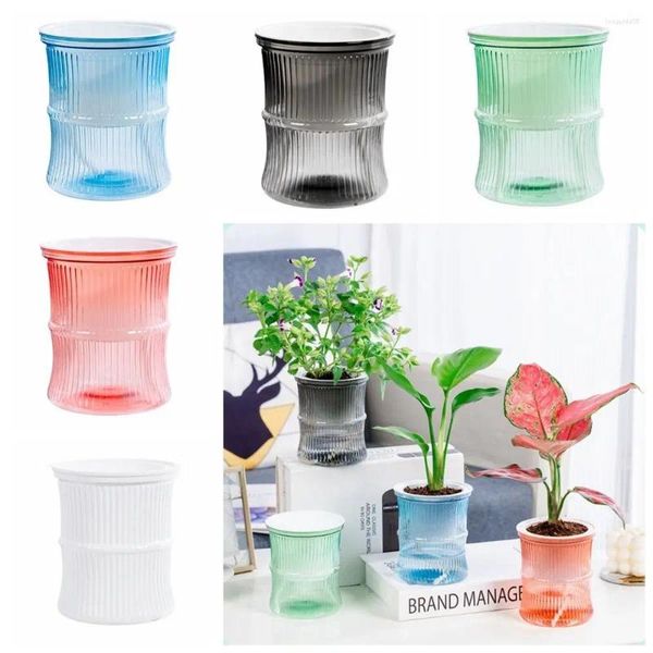 Vasen selbstabsorbierende faule transparente Bodenkultur kleiner Topfblumentopf Wohnzimmer Desktop Kreativer Hydroponic Plastik