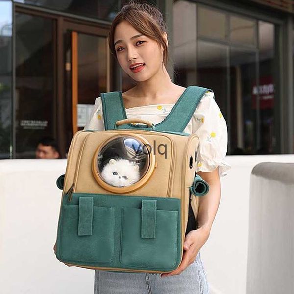 Carriers de gatos Crates Houses Bag para sair portátil Moda de estimação de animais de estimação de grande capacidade SpaceCraft Dog Breathable H240407