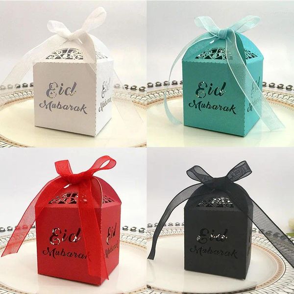 Wrap regalo 10pcs Happy Eid Mubarak Candy Boxes Boxes Ramadan Decorazioni di carta fai-da-te favore islamica musulmana al-fitr