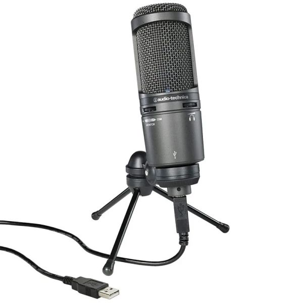Microfones AT2020 Microfone USB para games Podcasts Twitch YouTube Microfone de condensador profissional para laptop/computador