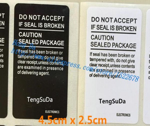 1000 PCS LOT 4 5cm 2 5 cm Seal Etikett Aufkleber für Samsung Galaxy S4 S6 S6 7 Note 5 J1 A3 Telefonpaket Box Sealing Strip DHL SHIP1956873