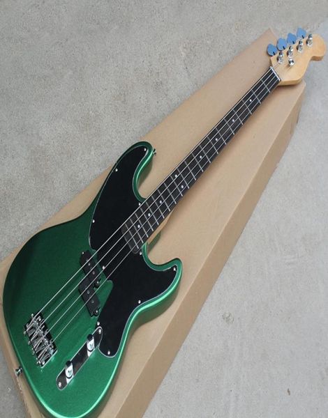 Especial Green Metallic 4 Strings Electric T Bass com Black Pickguardrosewood Artlecan