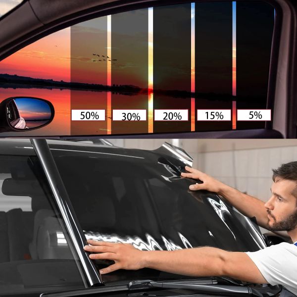 Filmes Filme da janela para carros Privacidade Sombro da tonalidade da tonalidade da frente do pára -brisa UV Bloco UV Blackout Film Auto Car Windshield Sun Shade