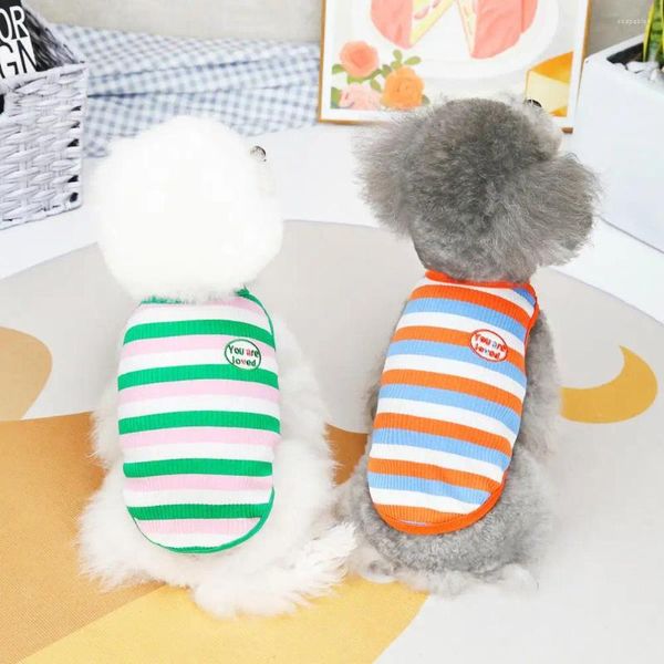 Giubbotti di abbigliamento per cani a strisce rotonde cucciolo comodo cucciolo a due zampe t-shirt gatto t-shirt per animali domestici per l'abbigliamento quotidiano
