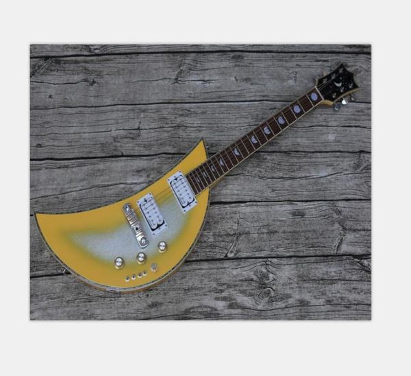 Seltener kundenspezifischer Kawai Moonsault Metal Yellow Silber E -Gitarre Abalone Bod