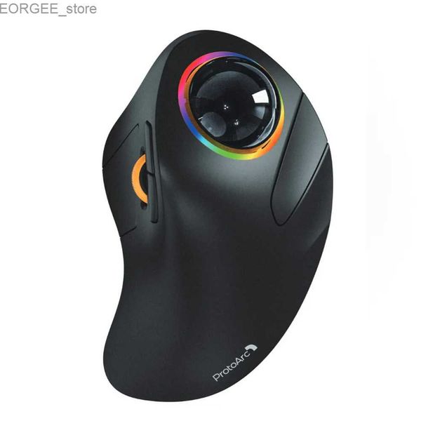 MICE Protoarc Wireless Index Finger Trackball Maus wiederaufladbare RGB -Rollerball -BT 2,4G -Mäuse für Computer -Laptop 3 Geräteverbindung Y240407