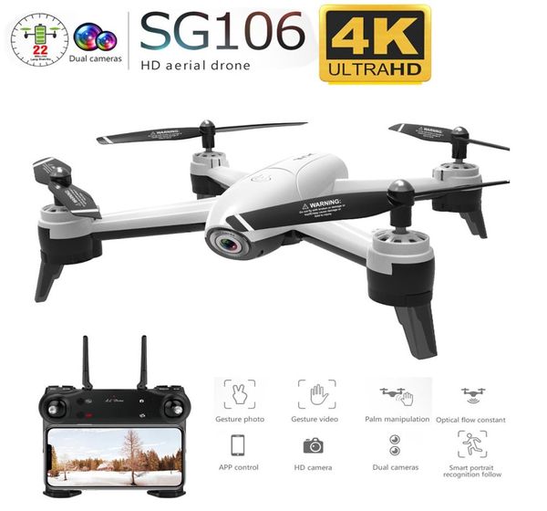 Recém -sg106 wifi fpv rc drone 4k fluxo óptico de câmera 1080p hd dual camera video aéreo rc quadcopter aeronave quadrocopter brinquedos ki8796931