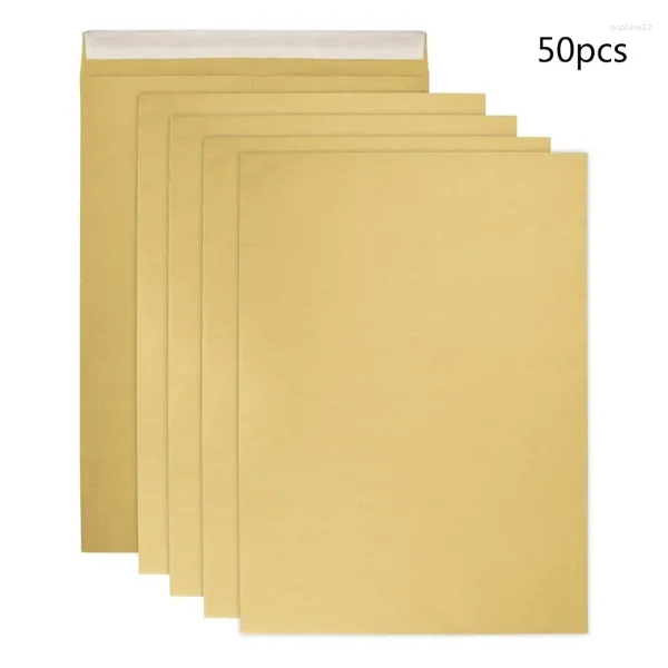 Embrulho de presente 50pcs marrom kraft saco de papel titular 9.01x12.75 em selo rápido rápido