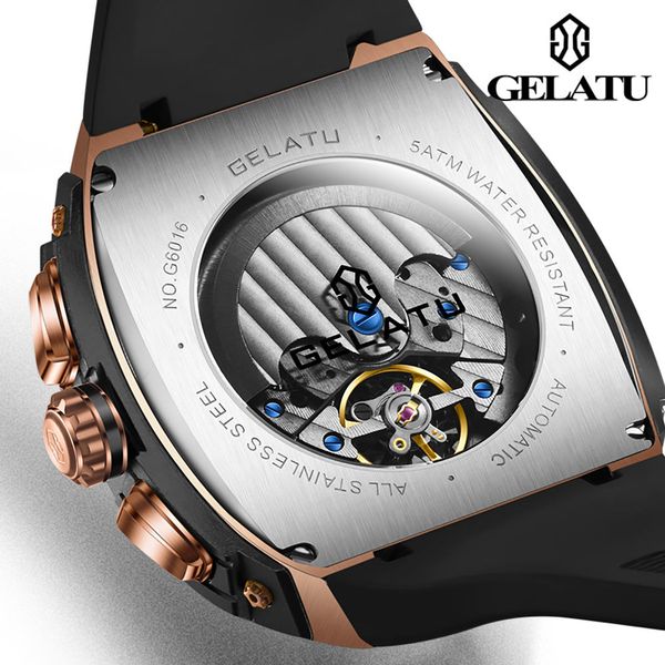 Gelatu 6016 orologio di alta qualità orologio maschile oem telaio di lusso orologio orologio meccanico fresco watch sport luminoso impermeabile