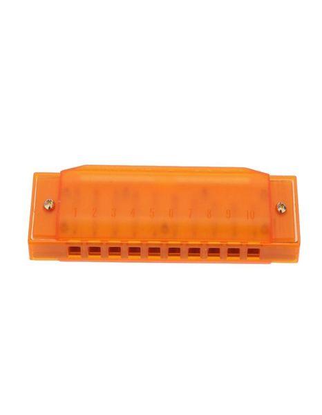 Orange Diatonic Harmonica 10 fori blu arpa arpa Chiave di strumento C Reed con case giocattolo musicale di case Green2754401