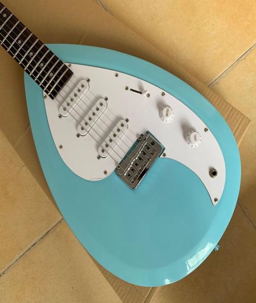 Özel Mağaza Hutchins Brian Jones İmza Açık Mavi Elektrikli Gitar Gül Ağacı Klavye Tremolo Köprüsü Stock7545626