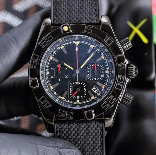 Top AAA U1 Bretiling Men Guarda Casual Navitimer Chronograph Quartz Movement Avenger Hurricane Watch Canvas Strap Sapphire Waterproof Designer 1884 Owatch da polso T62