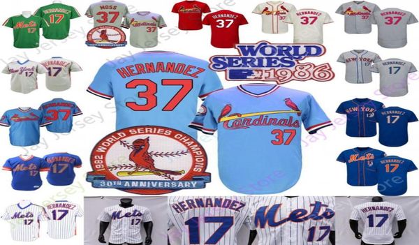 Keith Hernandez Jersey Vintage 1986 WS 37 Blue Mn Whtie Pinstripe Cream Verde Red Orange Player2127747