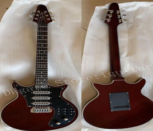 NEU GUILD BM01 BRIAN May Signature Brown Red Gitarre Black Pickguard 3 Pickups Tremolo Bridge 24 Bünde Punkte Inlays Custom Factory O2686821