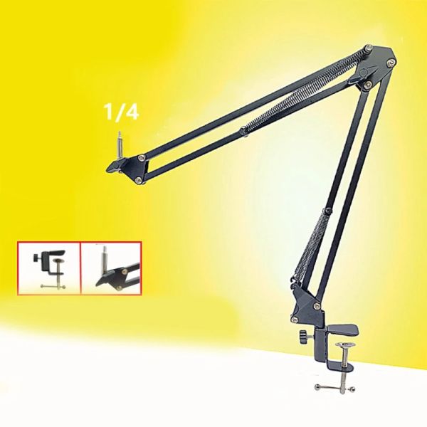 STAMPA Porta cellulare Microfono Stand Desktop Universal Clamp Videocamera fotografia Fotografia Live Broadcast Long Arm