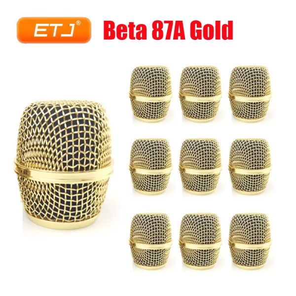 Accessoires 5pcs 10pcs Beta87A Elektropliertes poliertes Goldgitter -Kühlergrill -Metallkugel für Shure -Mikrofonzubehör Großhandelesalesales