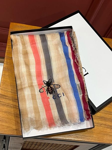 Advanced gestohlenes Brief Kaschmir Luxus Frauenschal erkennen Designer Wolle Hijab Schals Top Super reines verziertes neueste Farben 220x80 Biene