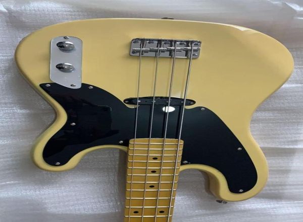 Krem Beyaz Hassasiyet 4 String Caz Elektrik Bas Gitar Siyah Pickguard Chrome Donanımı1687544