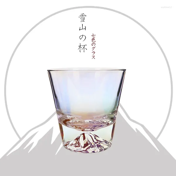 Bicchieri da vino piccoli colorati giapponesi in vetro portatile rotondo tazze da caffè tazze tazze da tè cocktail cocktail vasos de vidrio
