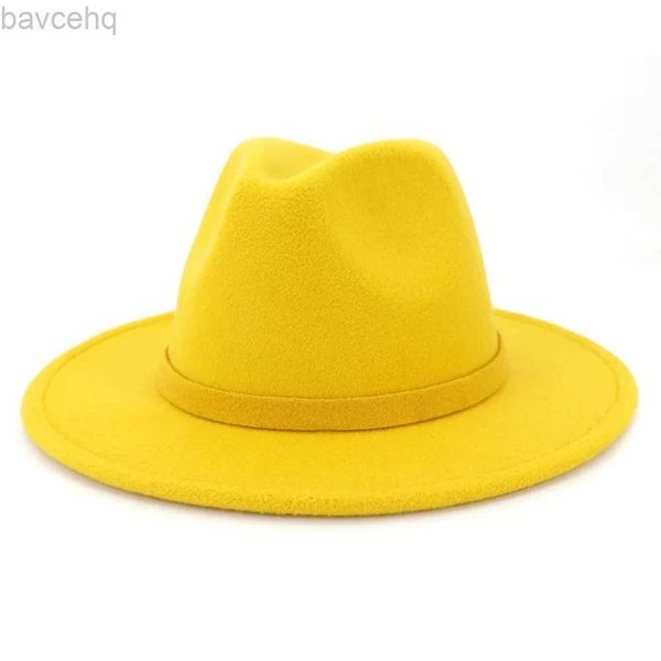 Geniş Memlu Şapkalar Kova Şapkaları Traend Erkekler Kadınlar Geniş Brim Beyaz Yünlü Hisset Caz Fedora Şapkaları Retro Tarzı Düz ​​Renk Panama Şapkası Trilby Party Resmi Şapka 60 CM 240407