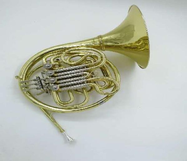 Linha dupla 4 key b para f Tune French Horn Brand Quality Instrumento musical laca de ouro pode personalizar o logotipo da buzina francesa com case5499275