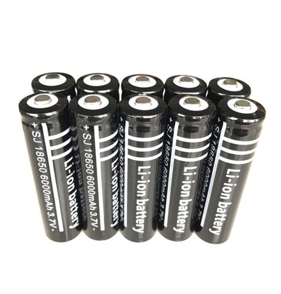 Black Ultrafire 18650 Высокая емкость 6000 мАч 37 В Liion Rechargable Battery для светодиодной фонарики цифровой камеры литиевые батареи C8270473