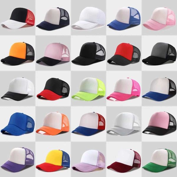 Ball Caps Unisex Дешевая 5-панельная шляпа для грузовика для взрослых летние теннисные бейсбольные шляпа Женская пустая сеть регулируемая солнцезащитная шляпа Q240403