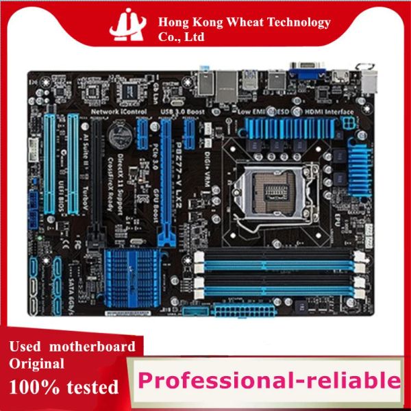 Placas -mãe Intel Z77 P8Z77V LX2 Placa -mãe usada LGA 1155 LGA1155 DDR3 32GB USB2.0 USB3.0 SATA3 PRINHIPO