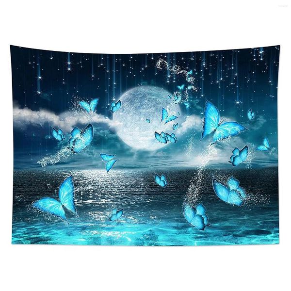 Arazzi Fancy Butterfly Starry Tapestry squisito per l'estetica della camera da letto con luna e stella