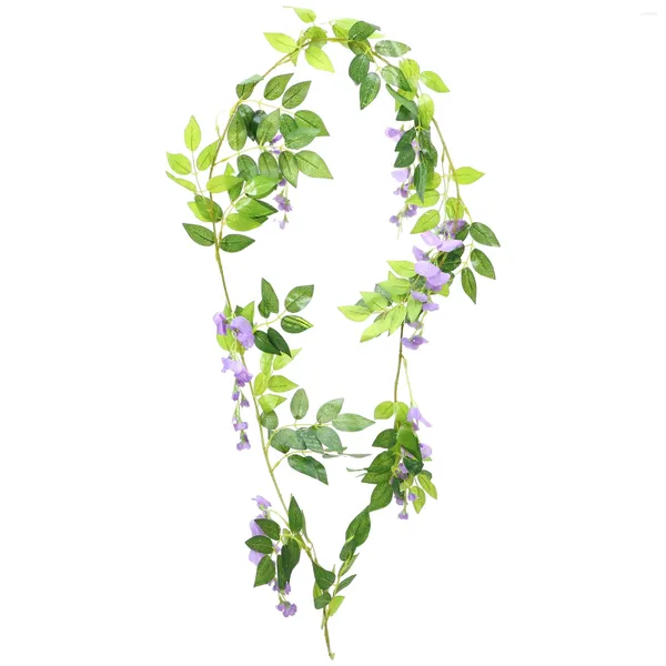 Fiori decorativi wisteria artificiale fiore appeso appesa aria condizionamento pipa decorazione di vite seta parete finta