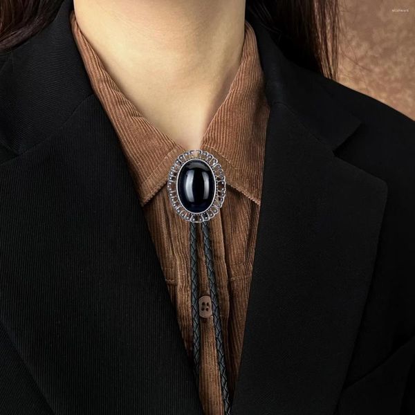 Bow Binds Western Cowboy Lederseil Bolo Krawatte Halskette Schmuck Fashion Herren Frau Geschenke Krawatte Unisex Retro Accessoires