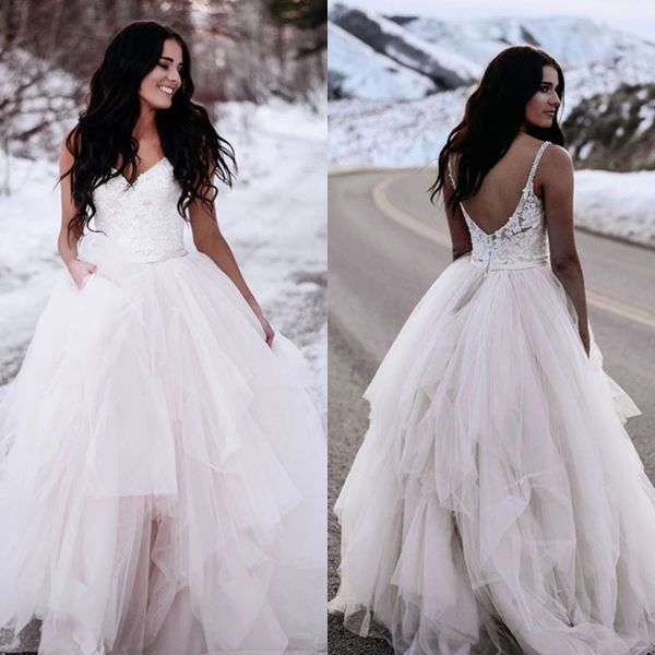 Vestidos vestidos de inverno vestido de noiva vestidos de noiva gótico plus size tiras baratas tiras de country de renda de renda de renda vestidos de noiva tule tulle PR