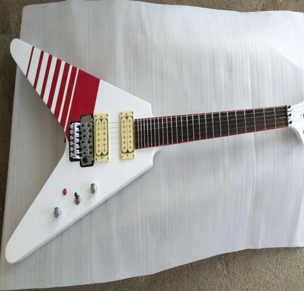 Jack Son Killswitch Buckethead KFC White Flying v Electric Guitar 24 Jumbo Frets Rosso Switch Switch Button Floyd Rose Tremolo Bridg6103996