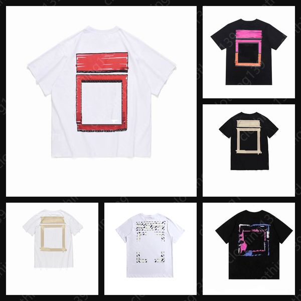 Tasarımcı Erkek Tişörtlü Kadın Tshirts Grafik Tee El boyaması Ins Sıçrama Mektubu Yuvarlak Boyun T-Shirts Boyut Boyutu S-XL İnsan Siyah Gömlek Beyaz Gömlek