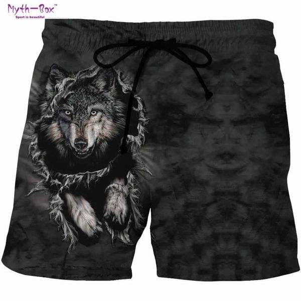 Herren-Shorts Sommer Herren Beach Shorts Schwimmen Sport S-6xl Hosen Wolf 3D Printed Herren Galaxy Surfen Shorts Atmungsaktives Fitnessstudio Surfboard Swimsuitc240402