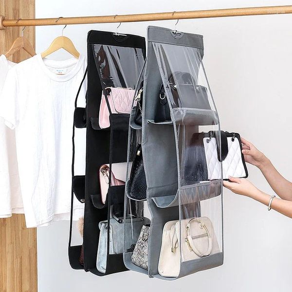 Aufbewahrungsbeutel Tasche Hanging Handtaschen Organizer Garderobe Schrank Transparent Dreidimensionaler Kasten Haus