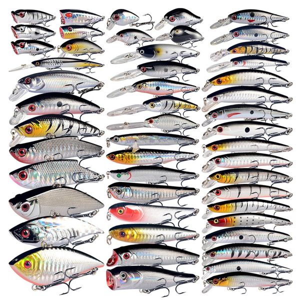 50pcs Fishing Lure Set Hard Bait Mini Minnow Floating Swing Crankbait Crazy Wobbler Künstliche Bionische Kurbelköder 240327