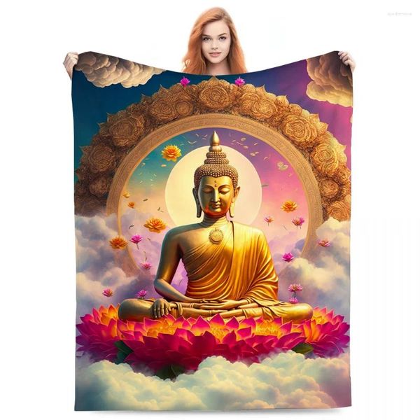 Coperte Buddha morbida soffice per inverno decorazione per camera da letto coperta personalizzata.