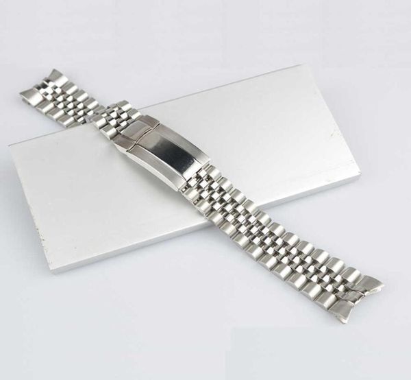 Hochwertige 316L -Festschrauben -Links Watch Bandgurt Armband Jubiläum mit 20 mm Silberverschluss für Master II1399791